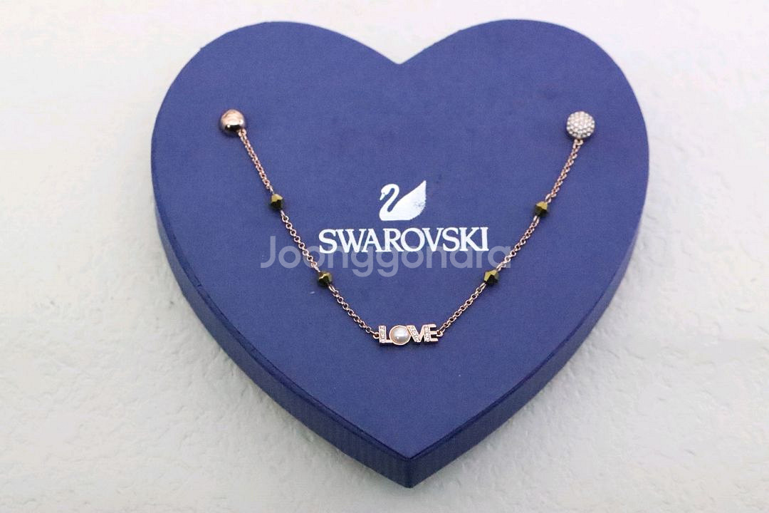 Swarovski 펄과 흑다이아 펜치 팔찌--2