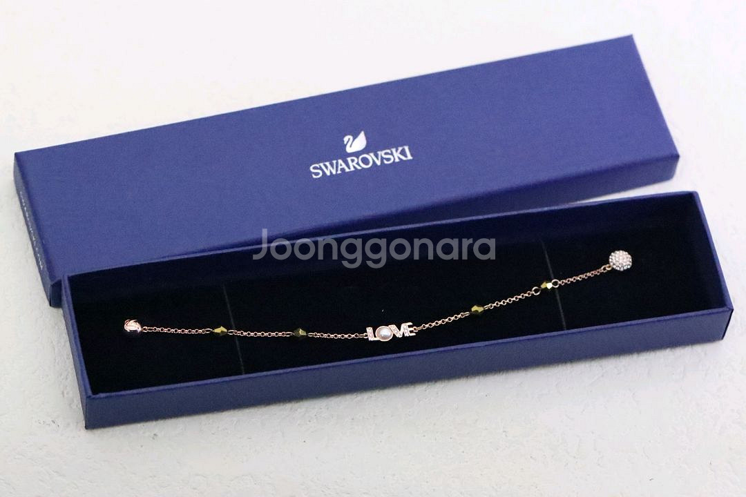 Swarovski 펄과 흑다이아 펜치 팔찌--1