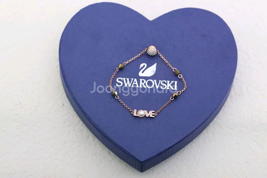Swarovski 펄과 흑다이아 펜치 팔찌--3