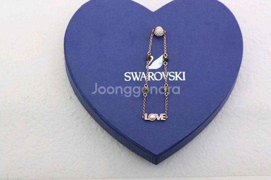 Swarovski 펄과 흑다이아 펜치 팔찌--4