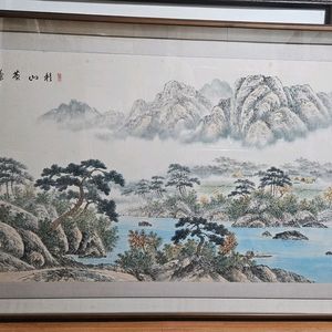수묵담채 풍경화 그림 액자