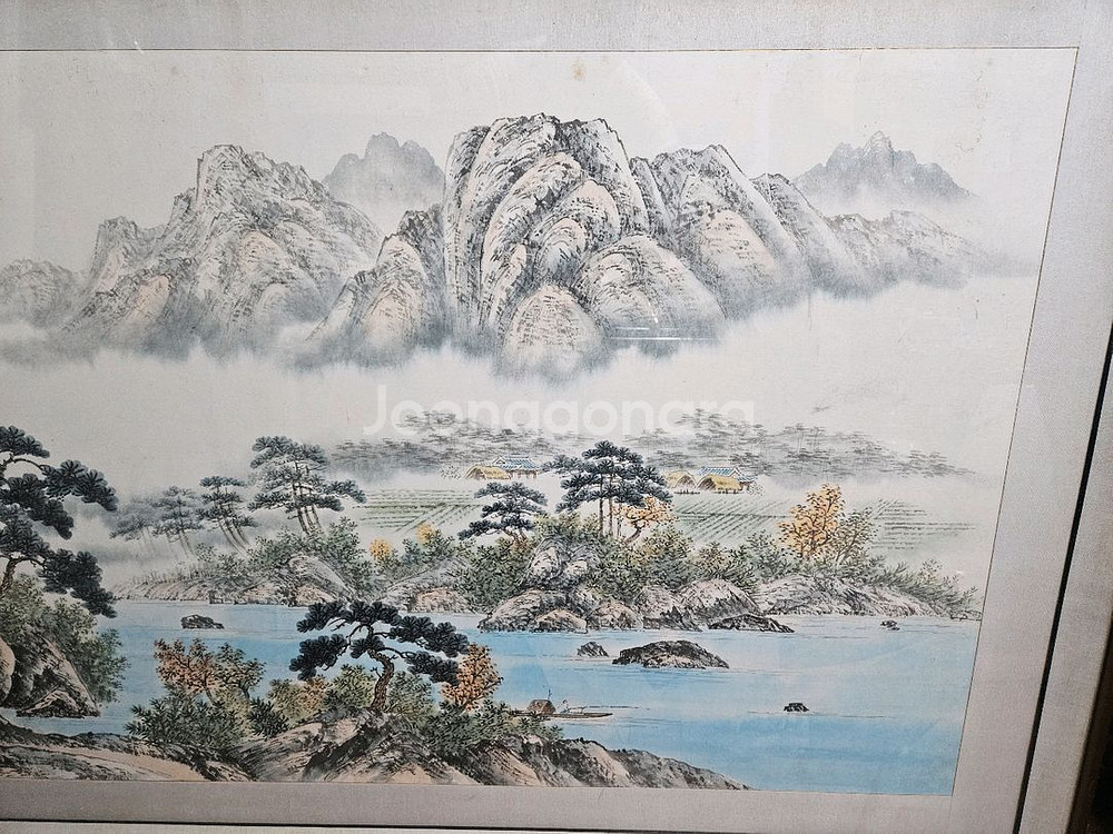수묵담채 풍경화 그림 액자--1