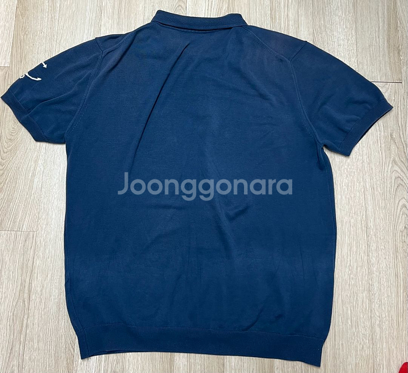 건지울른스 코튼 반팔 카라 니트 데님 블루 2XL--3