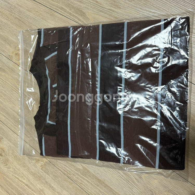 s) 새상품 아이앱 스튜디오 스트라이프 티셔츠 브라운--1