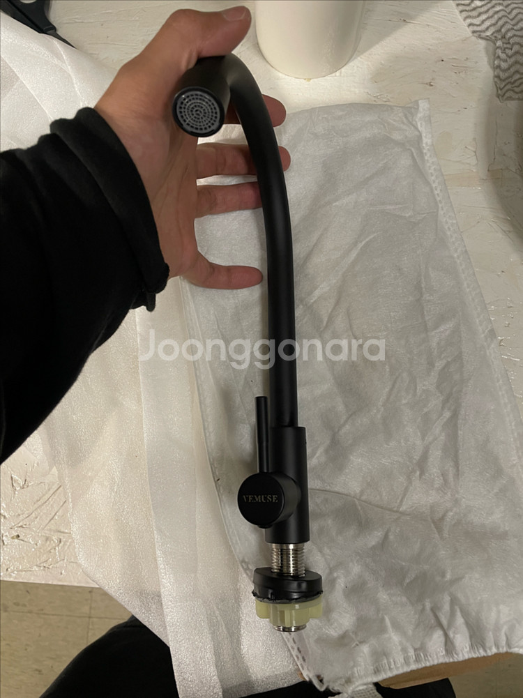 수도 조리수 정수기 수전 파우셋 스테인레스 냉수 블랙--1