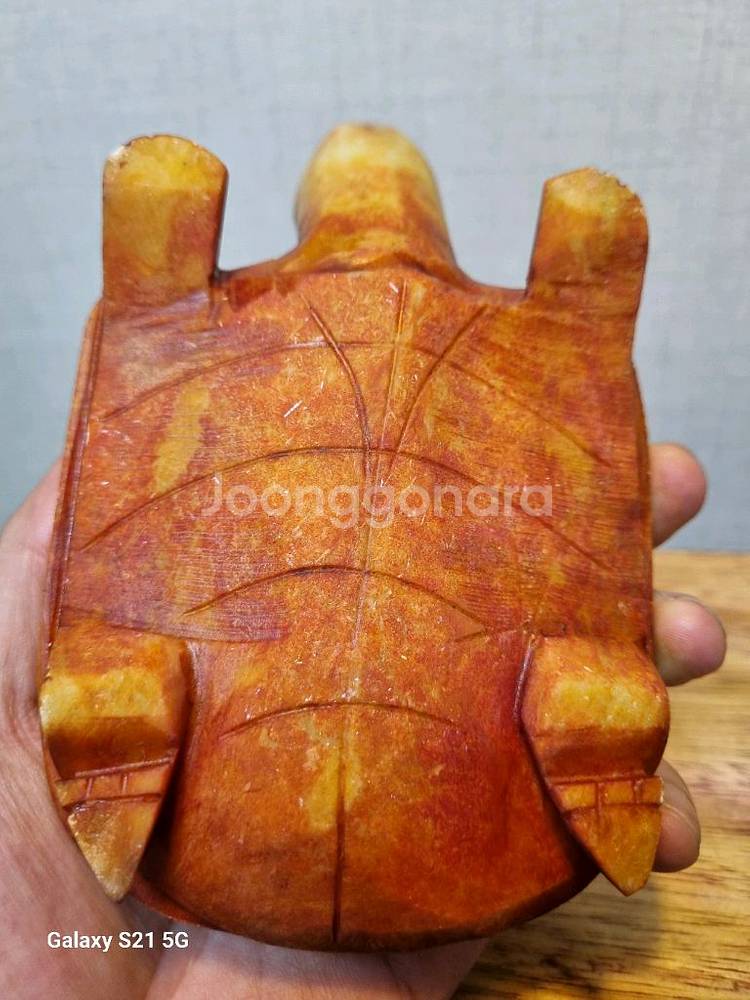 천연 옥돌을 조각해 만든 옥돌거북이 암수 한쌍--6