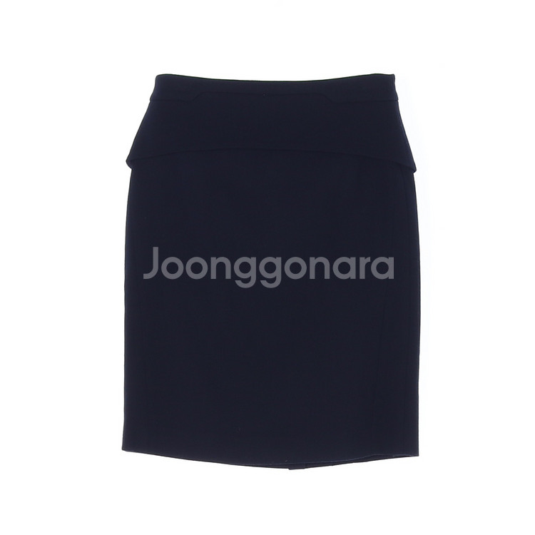 [S]잇미샤 울98% 미디 페플럼스커트 정장 치마--0