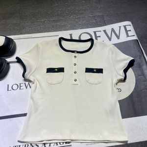 CELINE 여성용 금장 포켓 반팔 니트