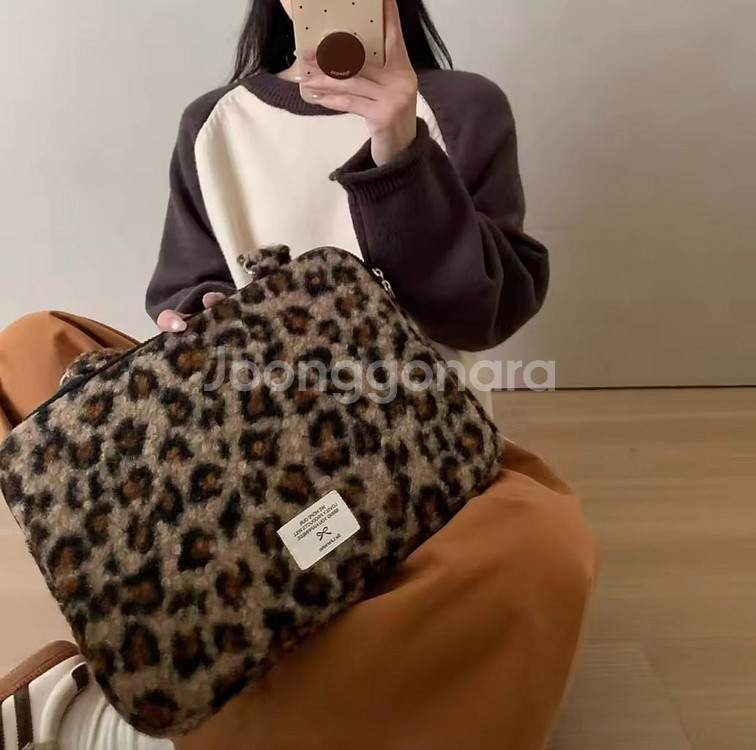 호피 노트북 가방 파우치--1