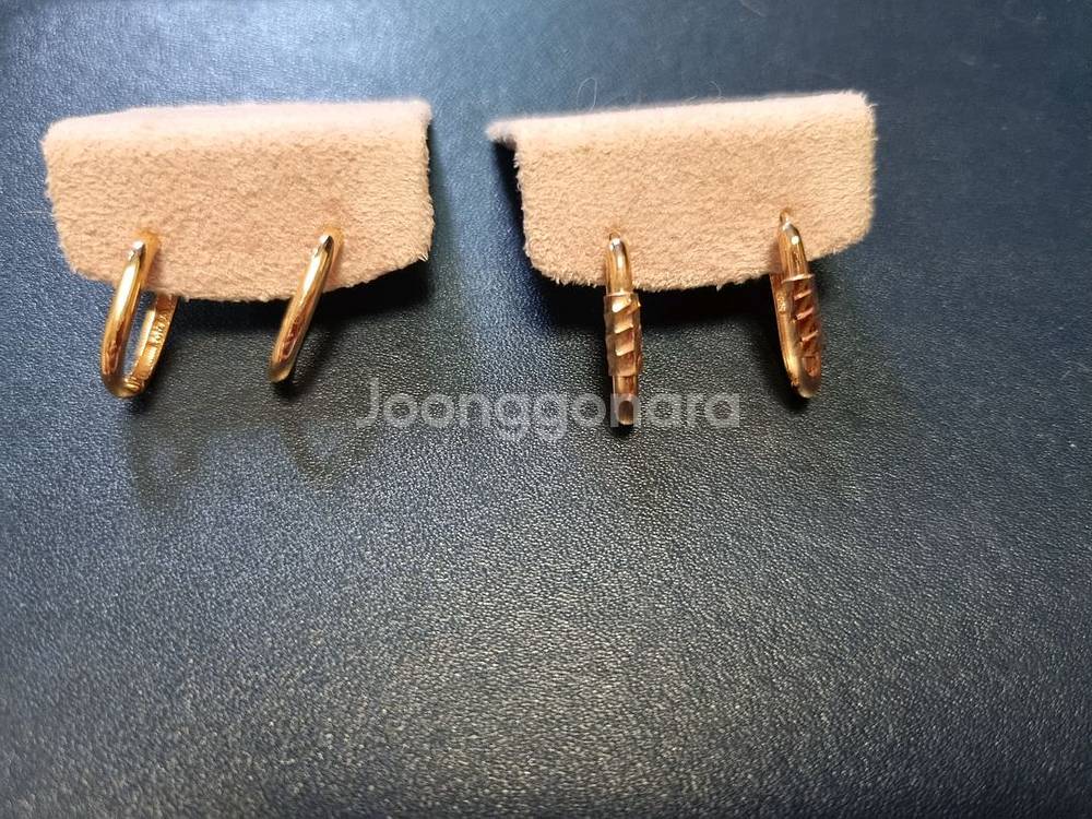 14k 로골 길쭉한 링귀걸이 두가지--0