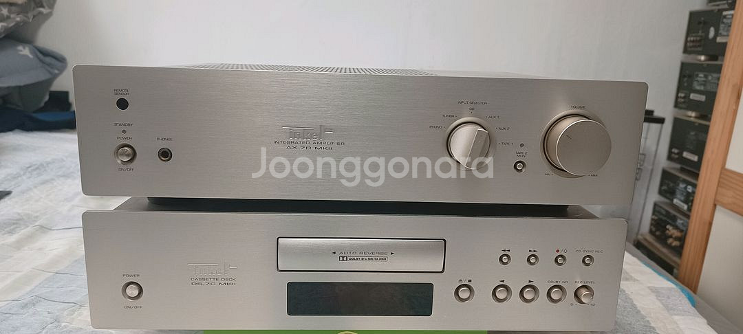 부품용) 인켈 AX-7R mk2 인티앰프와 카세트 데크--0