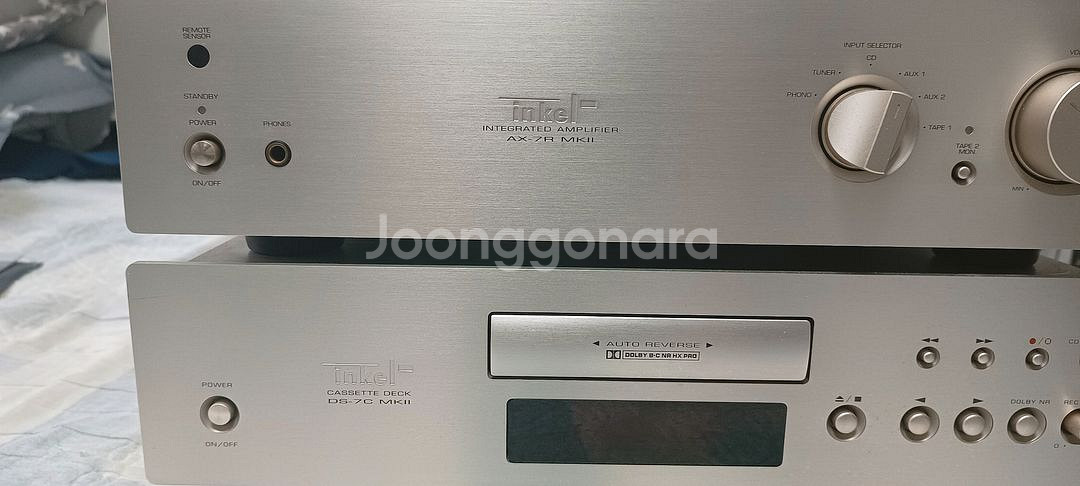 부품용) 인켈 AX-7R mk2 인티앰프와 카세트 데크--2