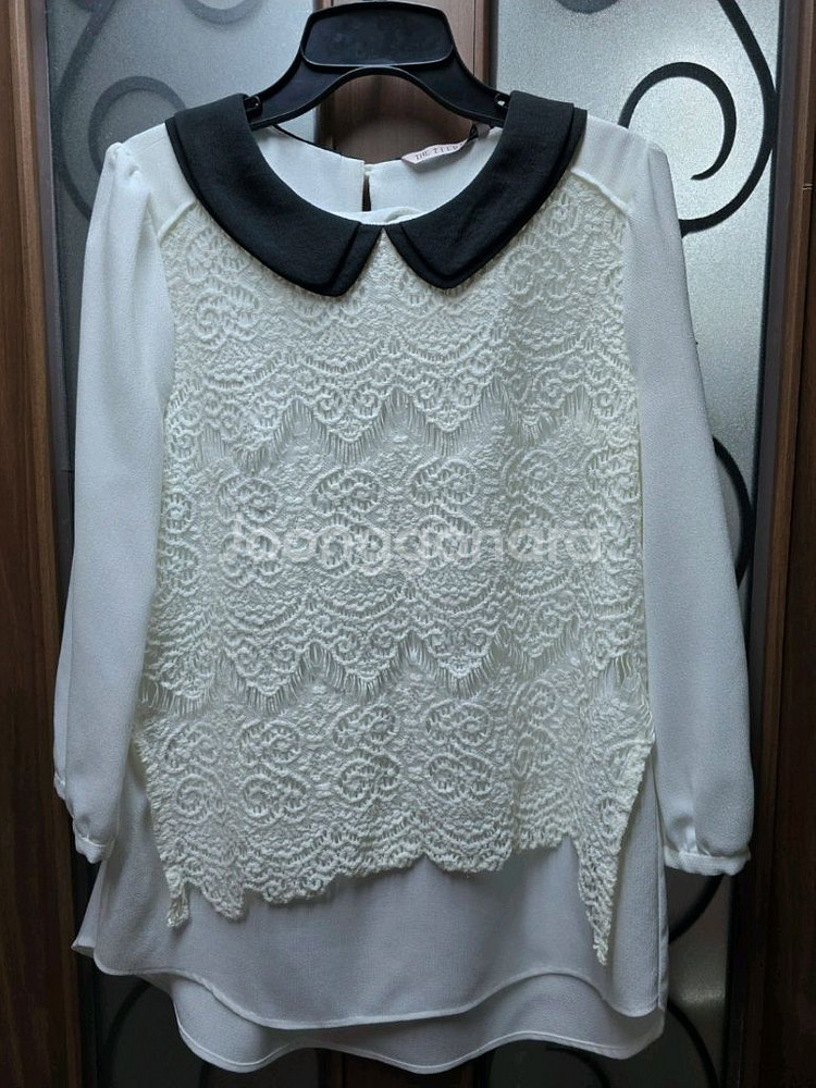 THE TILBURY 레이스 칠부 블라우스55--0