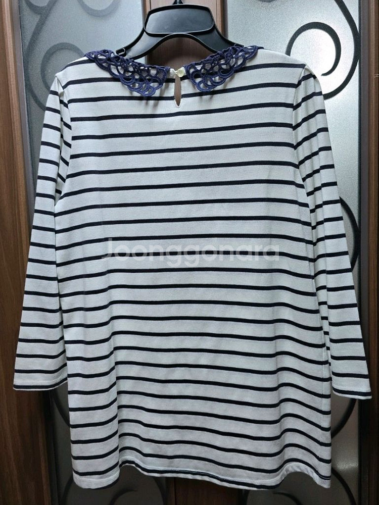 OZOC 스트라이프 칠부블라우스 55--1