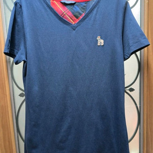 헤지스 네이비 V넥 티셔츠 90