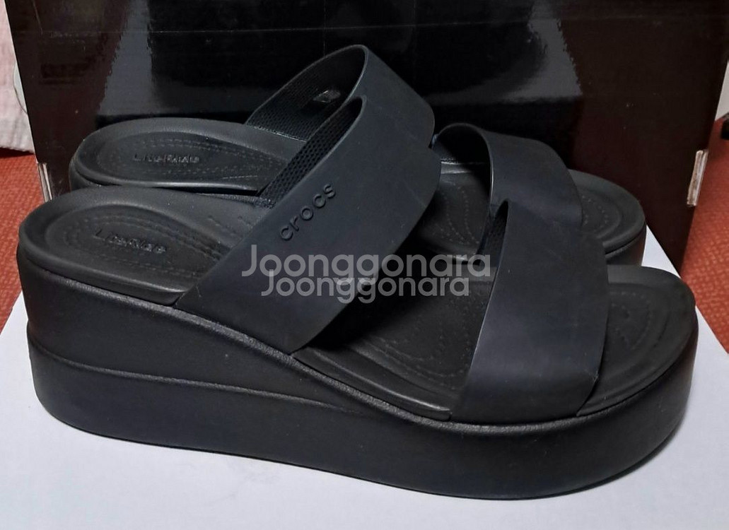 크록스정품.250굽높은 크록스W8샌들슬리퍼--2