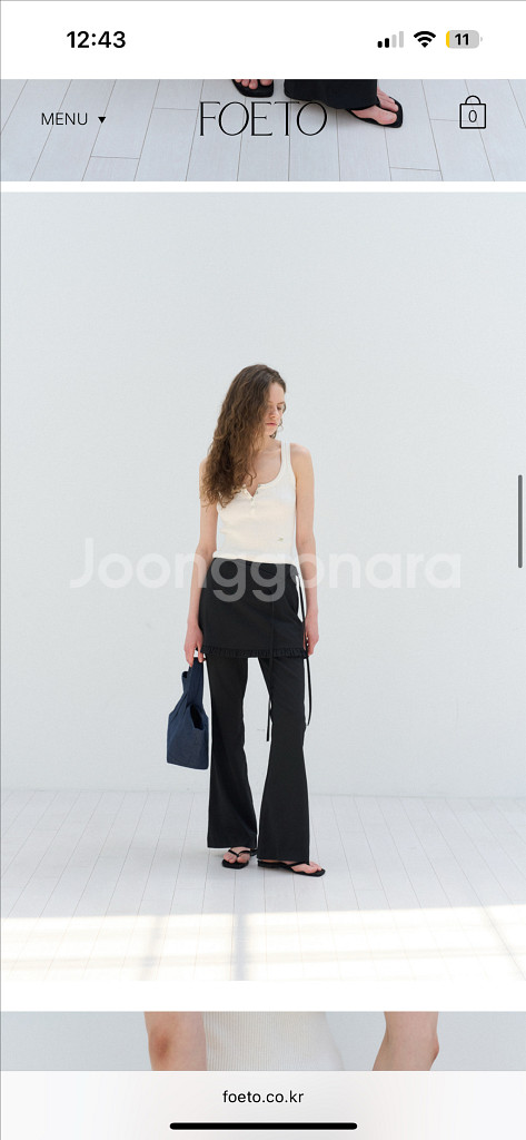 포에토 SILLING PANTS SKIRT SET 블랙--1