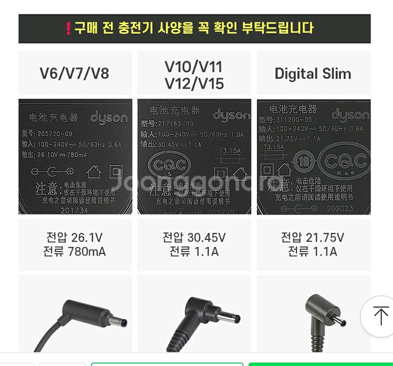 다이슨 V6 V7 V8 충전기 + 거치대--8