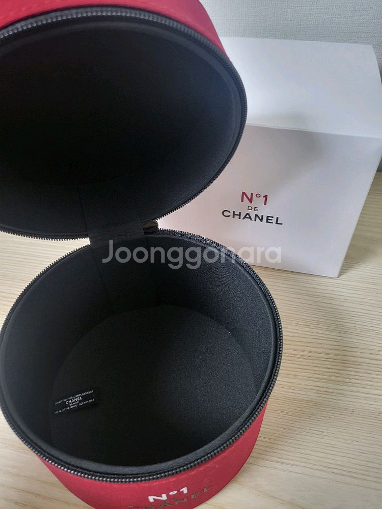 정품) 샤넬 레드 원형 보석함 파우치 (코스메틱)--4