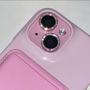 [새상품] 아이폰 15 핑크 큐빅링 카메라 보호 렌즈