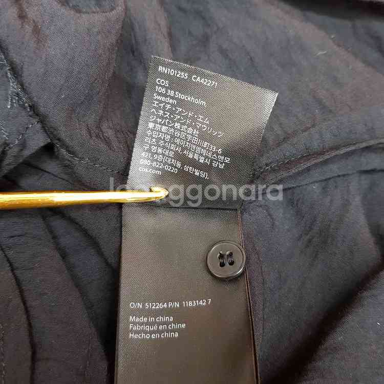 COS 코스 블랙 셔링 디테일 롱원피스 32사이즈--7