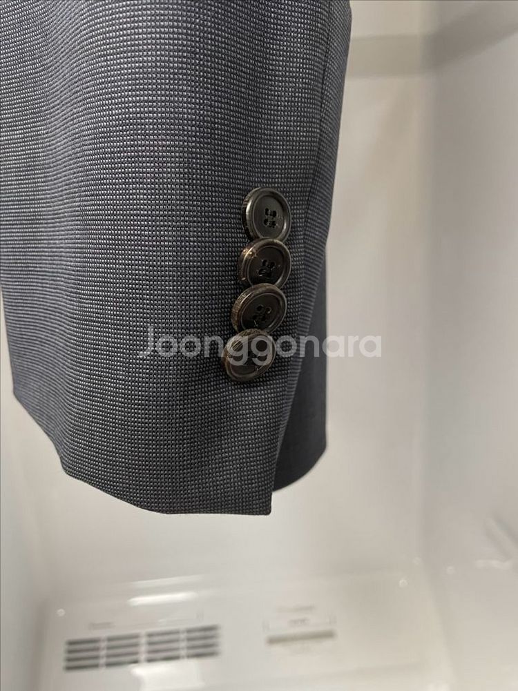 솔리드옴므 봄가을 네이비 패턴 블레이져 95사이즈--3