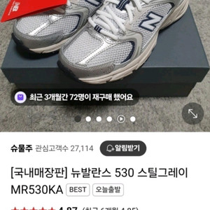 강민경님이 신은 뉴발란스 530 스틸그레이 MR530K