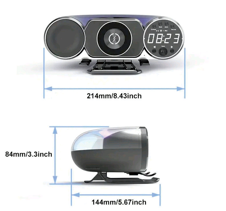 고속 무선 폰충전기 시계 블루투스 스피커 WD-100--8