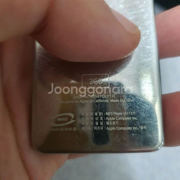 애플 아이팟나노1세대 a1137 2기가 블랙 부품용--2
