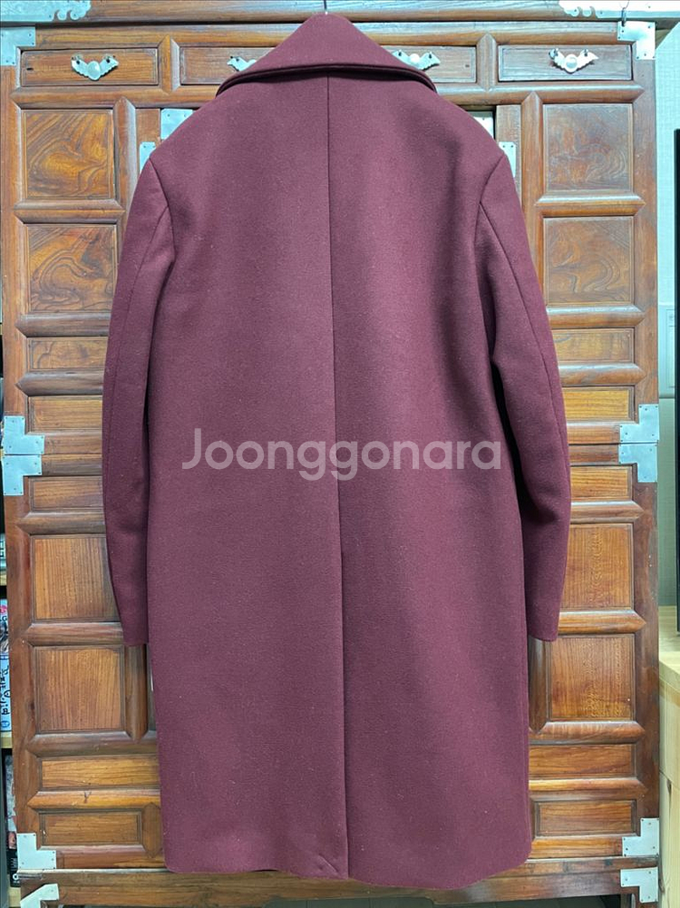 우영미 와인 캐시미어 오버핏 코트 44사이즈--1