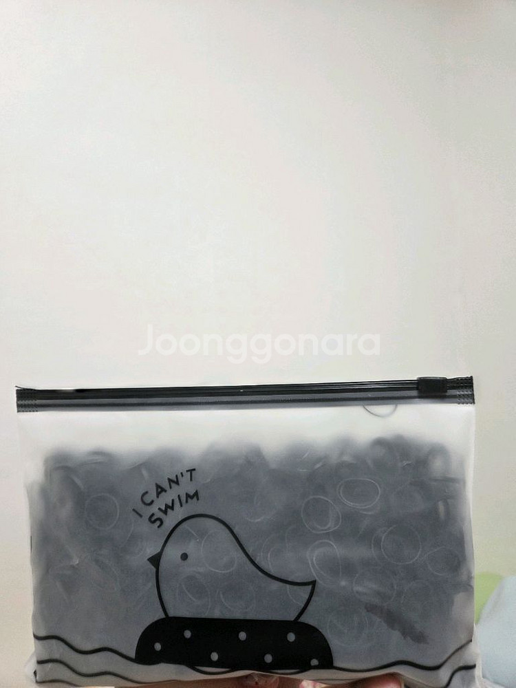 미니 블랙 고무줄 머리끈 2000매--0
