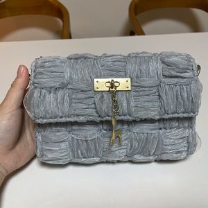DIY 코바늘 뜨개 크로스백 / 파스텔 블루그레이