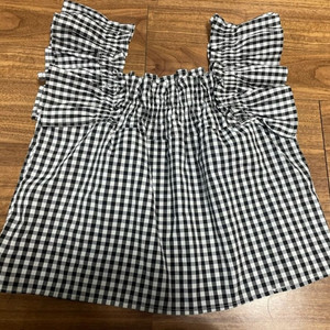 [반값택포]체크 프릴 나시 블라우스