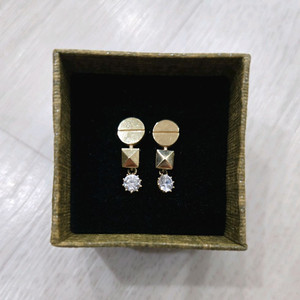 14k 옐로골드 원터치 딸랑이 귀걸이 무료배송