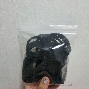 무봉제 큰콩 검정 머리끈 60매
