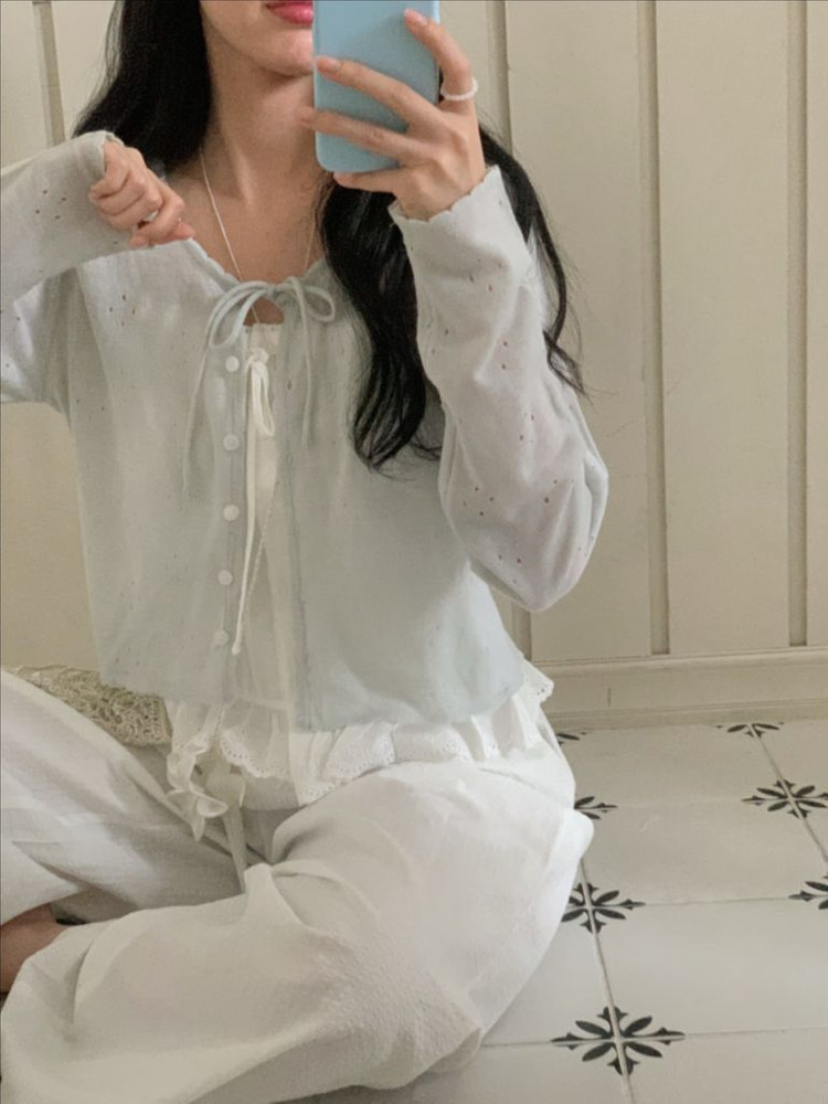 펀칭 가디건 소라그레이--1