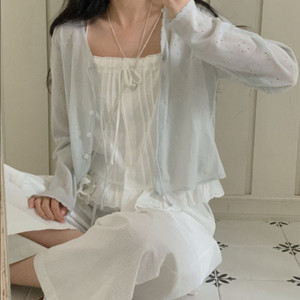 펀칭 가디건 소라그레이