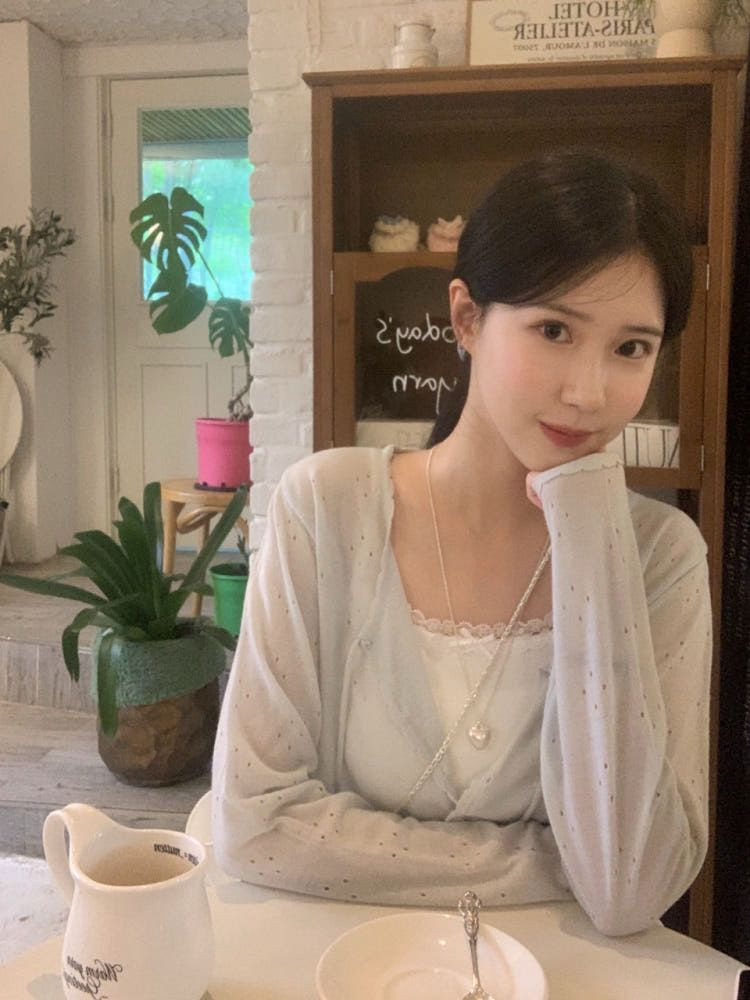 펀칭 가디건 소라그레이--7