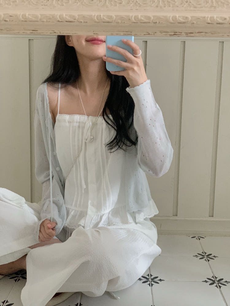 펀칭 가디건 소라그레이--4