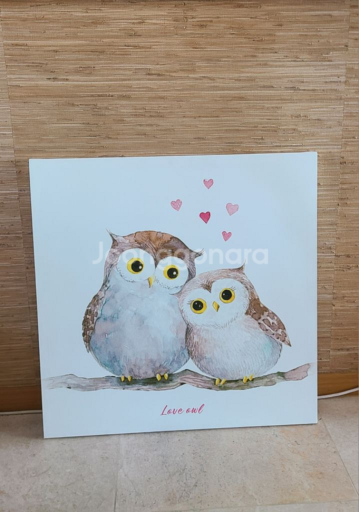부엉이 그림 판넬 액자--2