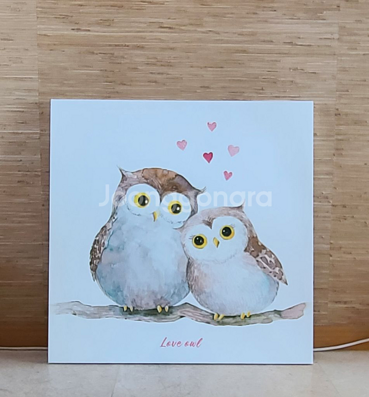 부엉이 그림 판넬 액자--3
