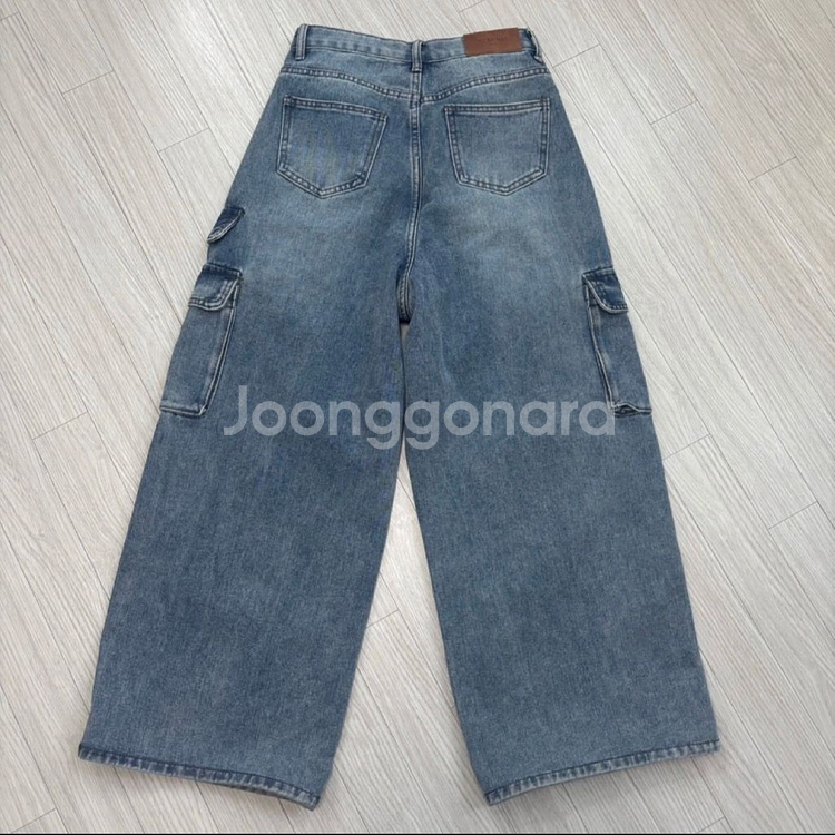 빈티지 워싱 데님 카고 와이드 팬츠 S--1