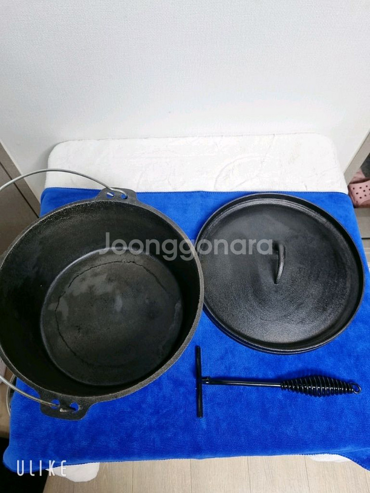 캠핑 냄비 주철 더치 오븐 (지름30cm)--6
