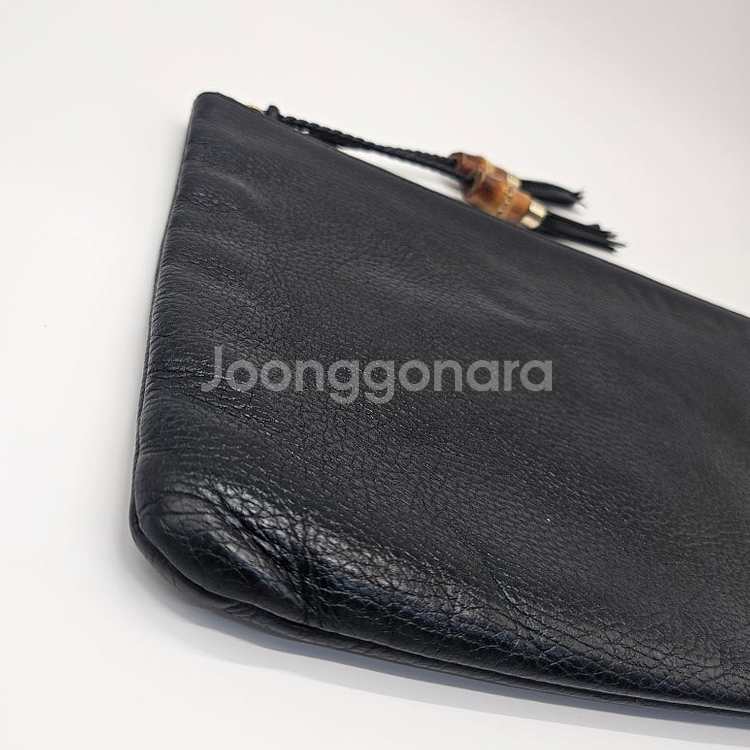 정품 구찌 뱀부 테슬 클러치백 (블랙)--2