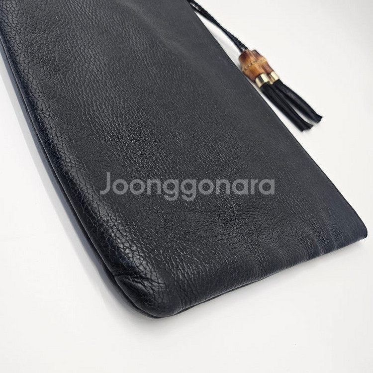 정품 구찌 뱀부 테슬 클러치백 (블랙)--6
