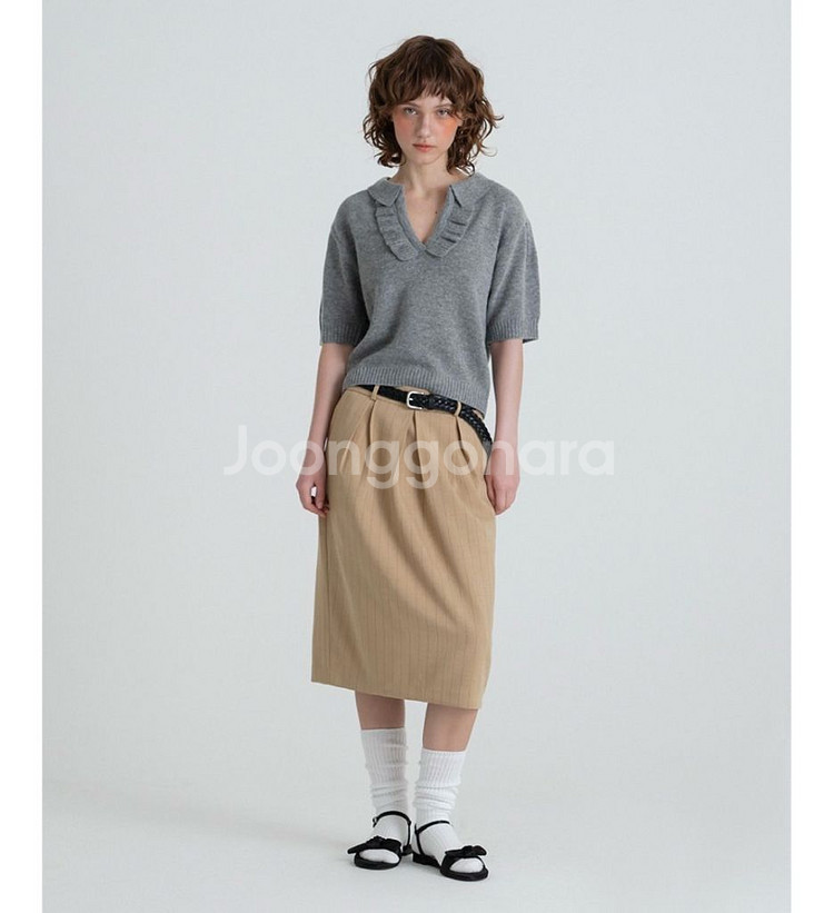 위드아웃썸머 Vanilla frill knit--1