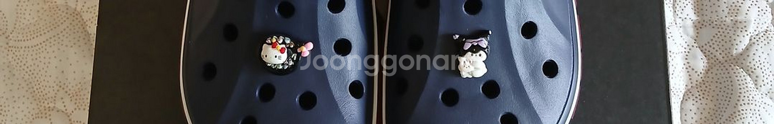 크록스245 바야밴드 네이비.지비츠포함.한번신어봄--6