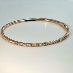 14k 최상급 랩다이아 뱅글 팔찌 17cm 새상품 핑크
