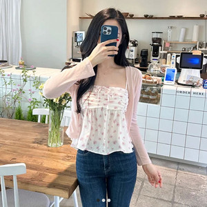 허니밀크티 플라워 슬리브리스