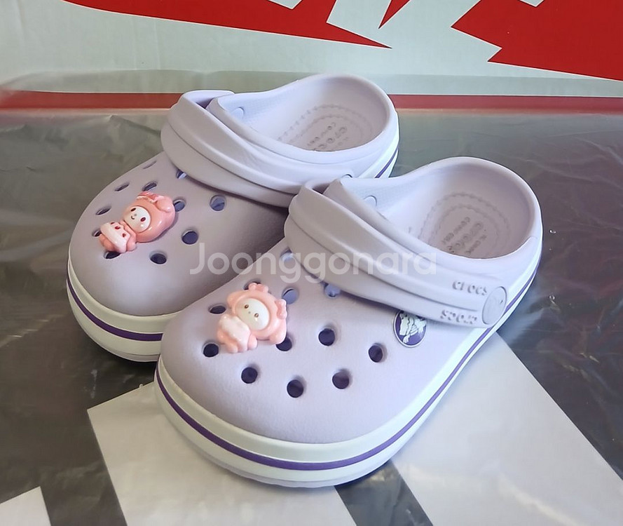 크록스c6 130 라벤더 지비츠포함--0